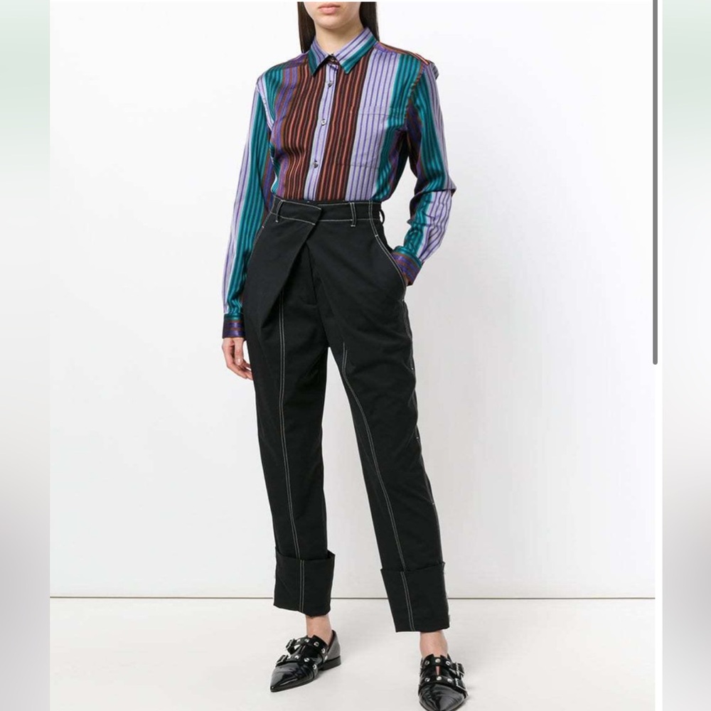 NWT Etudes Studio Martin Multicolored Vertical Striped Dress Shirt size S